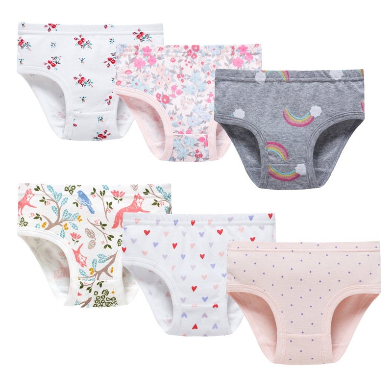 Boboking Girls Underwear Little Girls Briefs Toddler Cotton Underwear (Pack of 6) 7-8yrs - Image 3